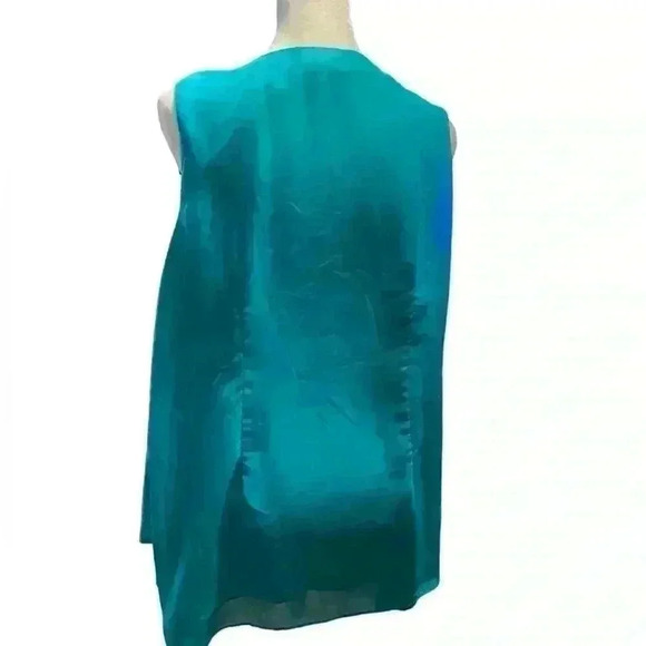 Cato Women’s sleeveless layered ruffled front in layers blue green size 14/16W - Picture 4 of 8